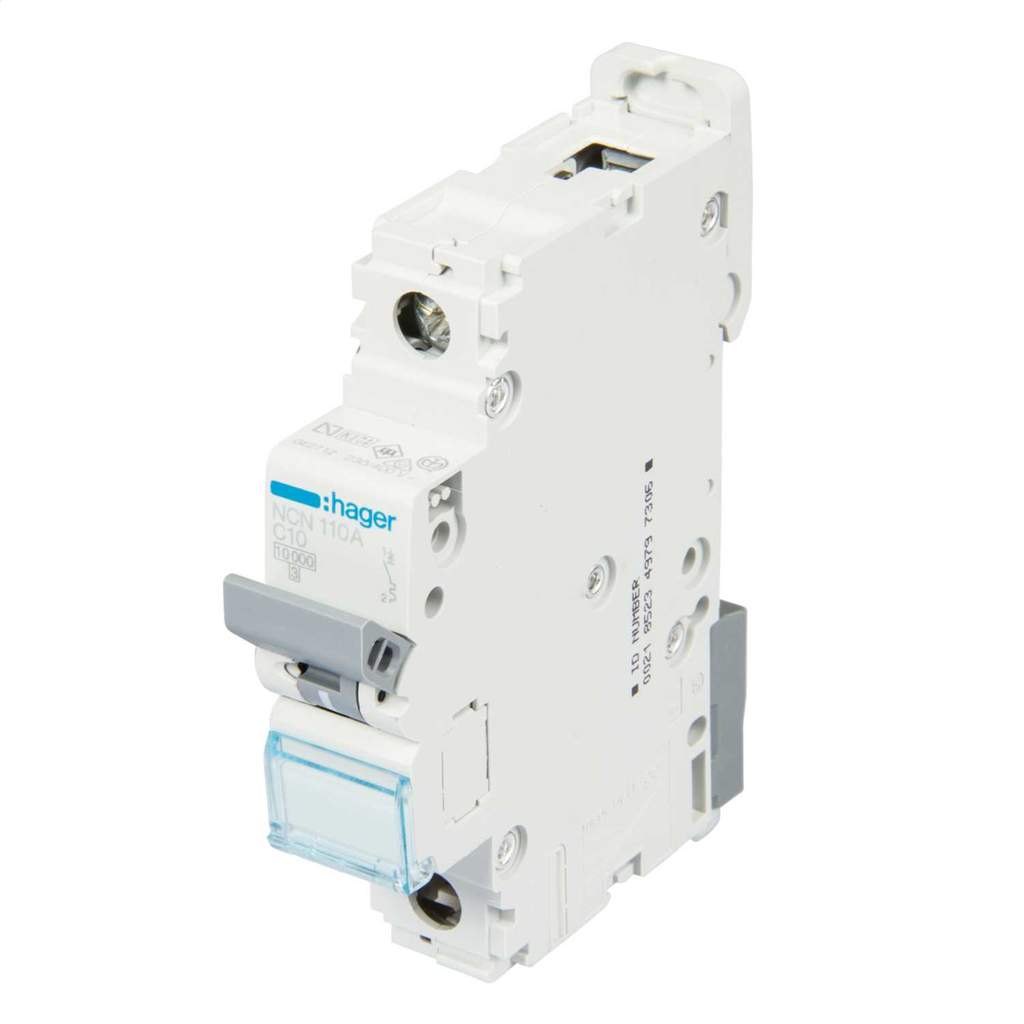 Hager Miniature Circuit Breaker (MCB) - 10A Single Pole - Image 1