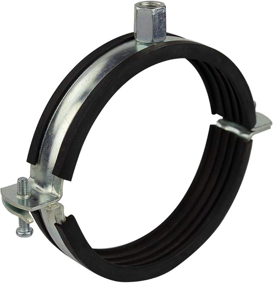 Metal Pipe Clip with Screw - 110mm - Image 1